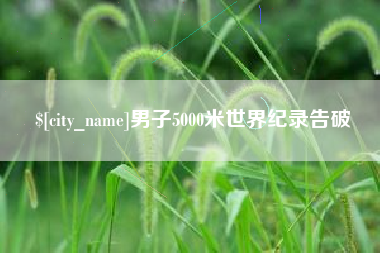 嵊州男子5000米世界纪录告破