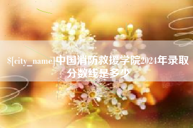 嵊州中国消防救援学院2024年录取分数线是多少