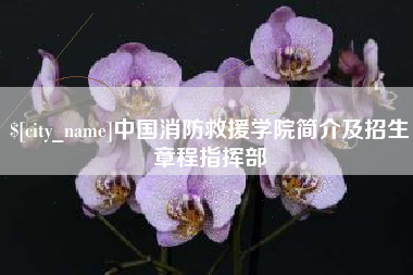 嵊州中国消防救援学院简介及招生章程指挥部