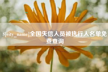嵊州全国失信人员被执行人名单免费查询