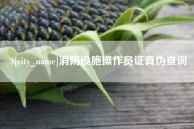 嵊州消防设施操作员证真伪查询