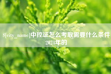嵊州中控证怎么考取需要什么条件2024年的