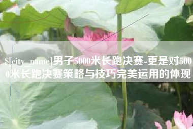 嵊州男子5000米长跑决赛-更是对5000米长跑决赛策略与技巧完美运用的体现