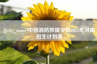 嵊州中国消防救援学院2021年河南招生计划表