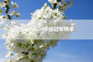 嵊州中国冠军榜单