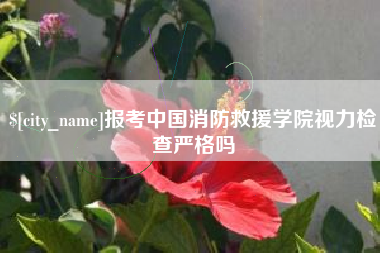 嵊州报考中国消防救援学院视力检查严格吗
