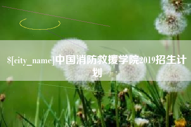 嵊州中国消防救援学院2019招生计划